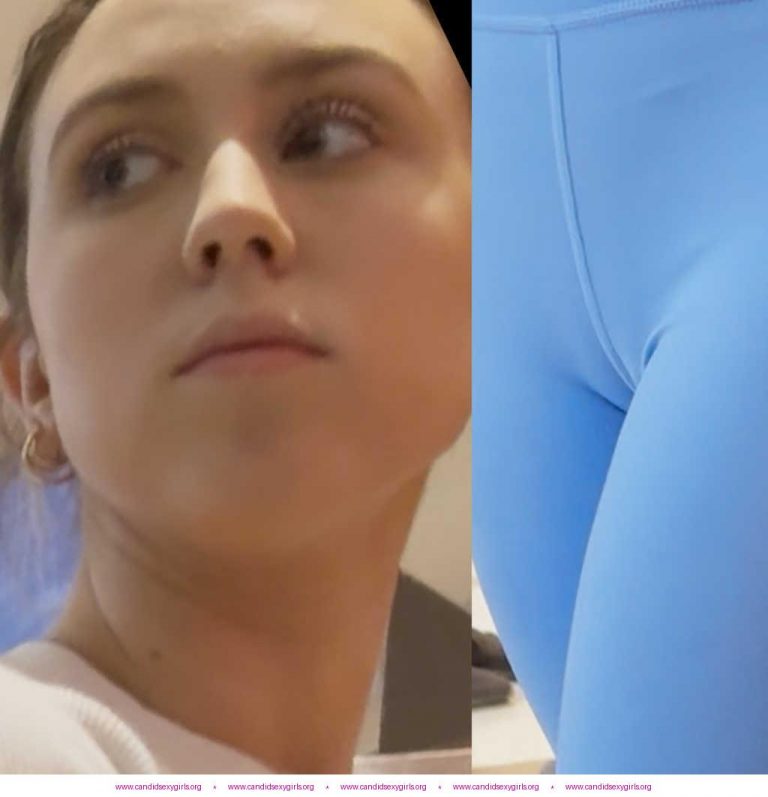 Beautiful Teen Ass In Blue Leggings Showing Cameltoe