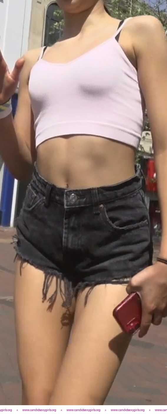 Following Skinny Teen and Thick Ass Teen In Shorts