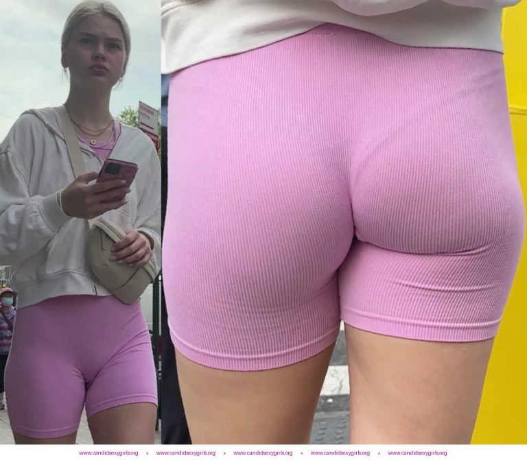 Pink Outfit Candid Teen Ass