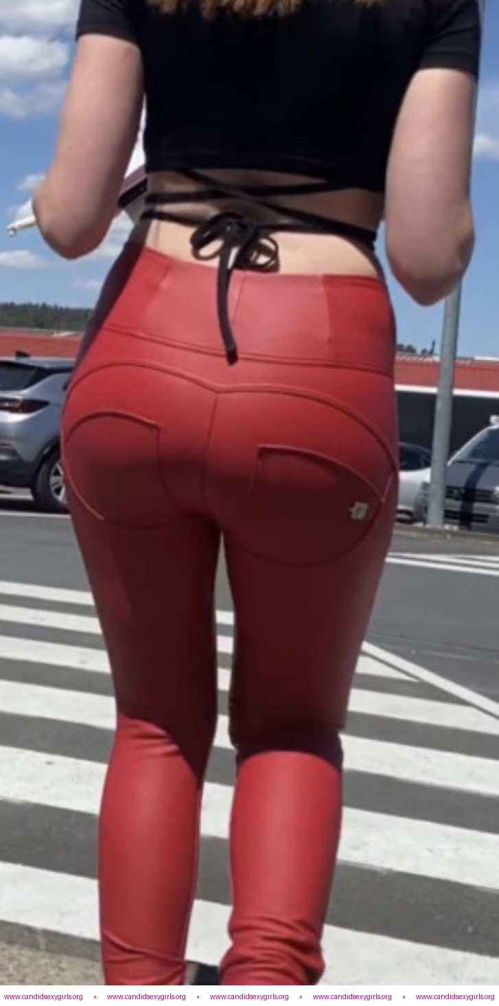 Red Leather Jeans German Girlfriend