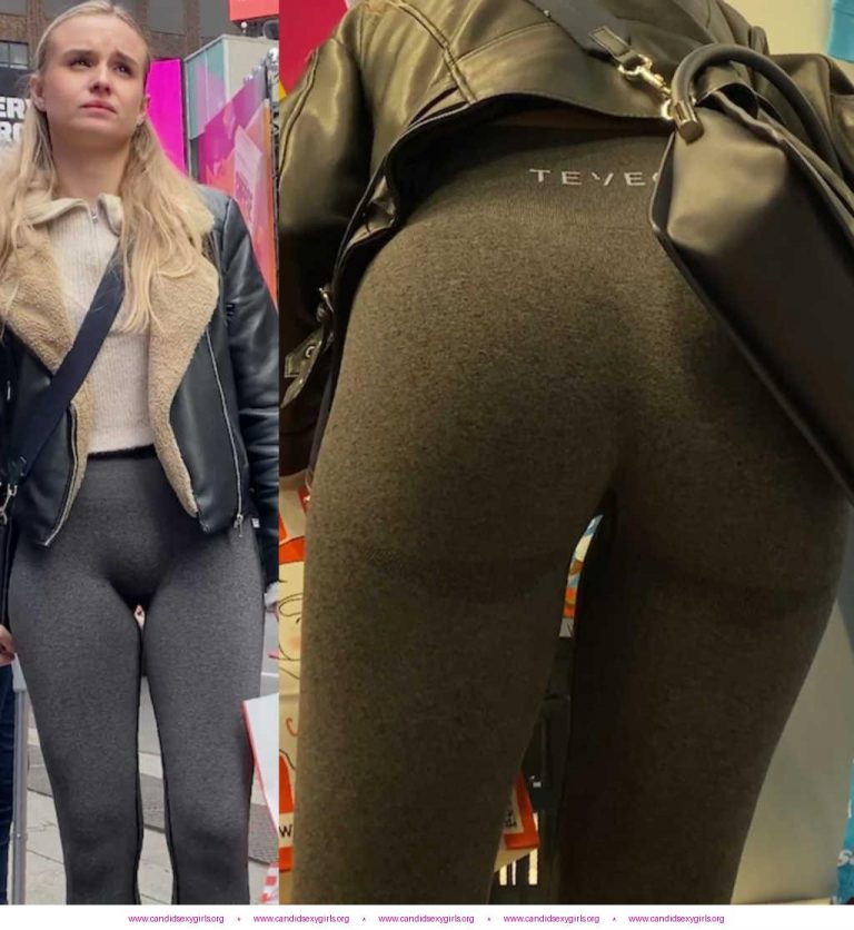 Sexy Candid Ass Blonde In Teveo Leggings