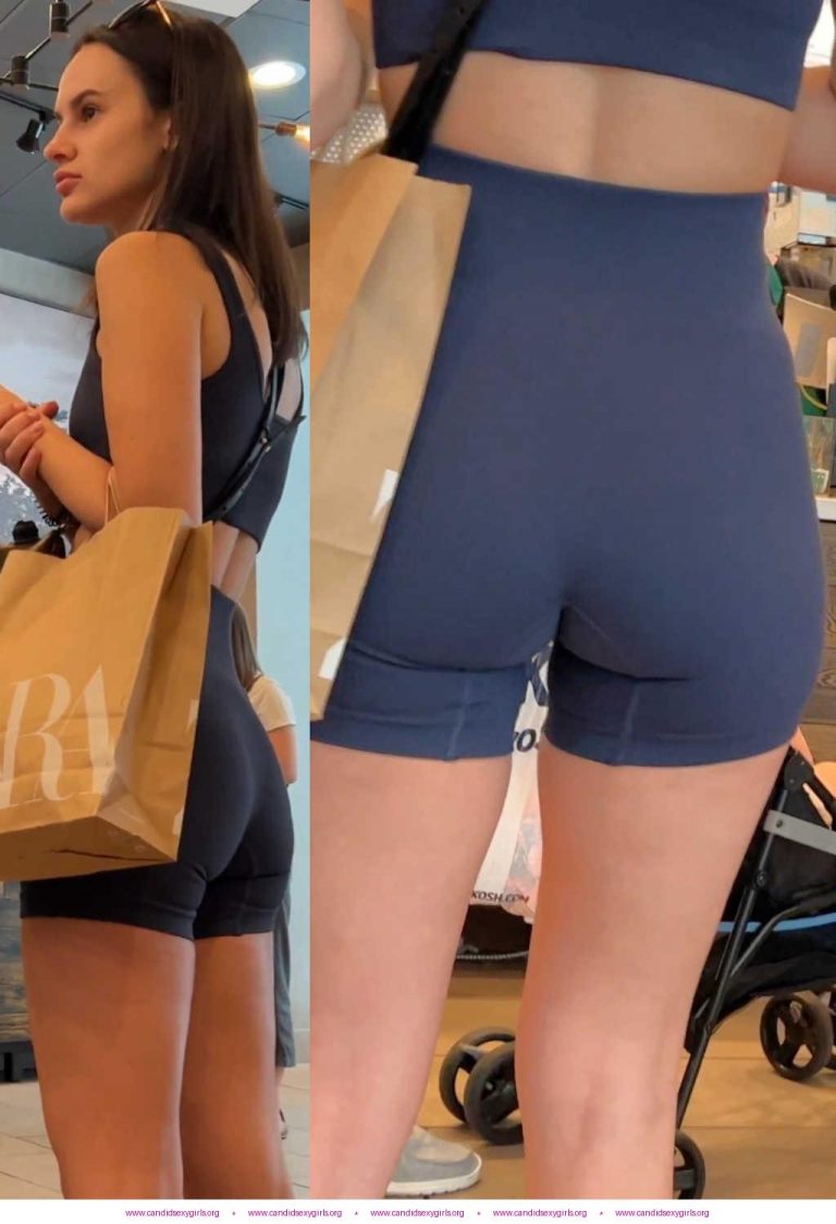 Slim Body Girl In Navy Shorts