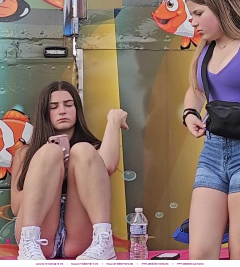 Teen Duo In Shorts Taking a Break