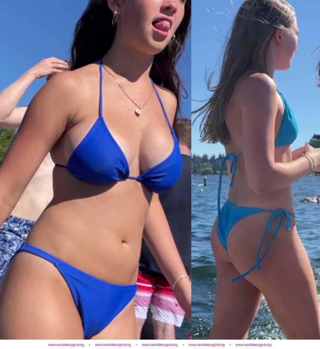 Two Epic Teen Asses In Blue Bikini