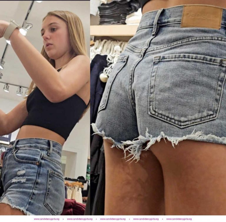 Adorable Candid Teen In Denim Shorts