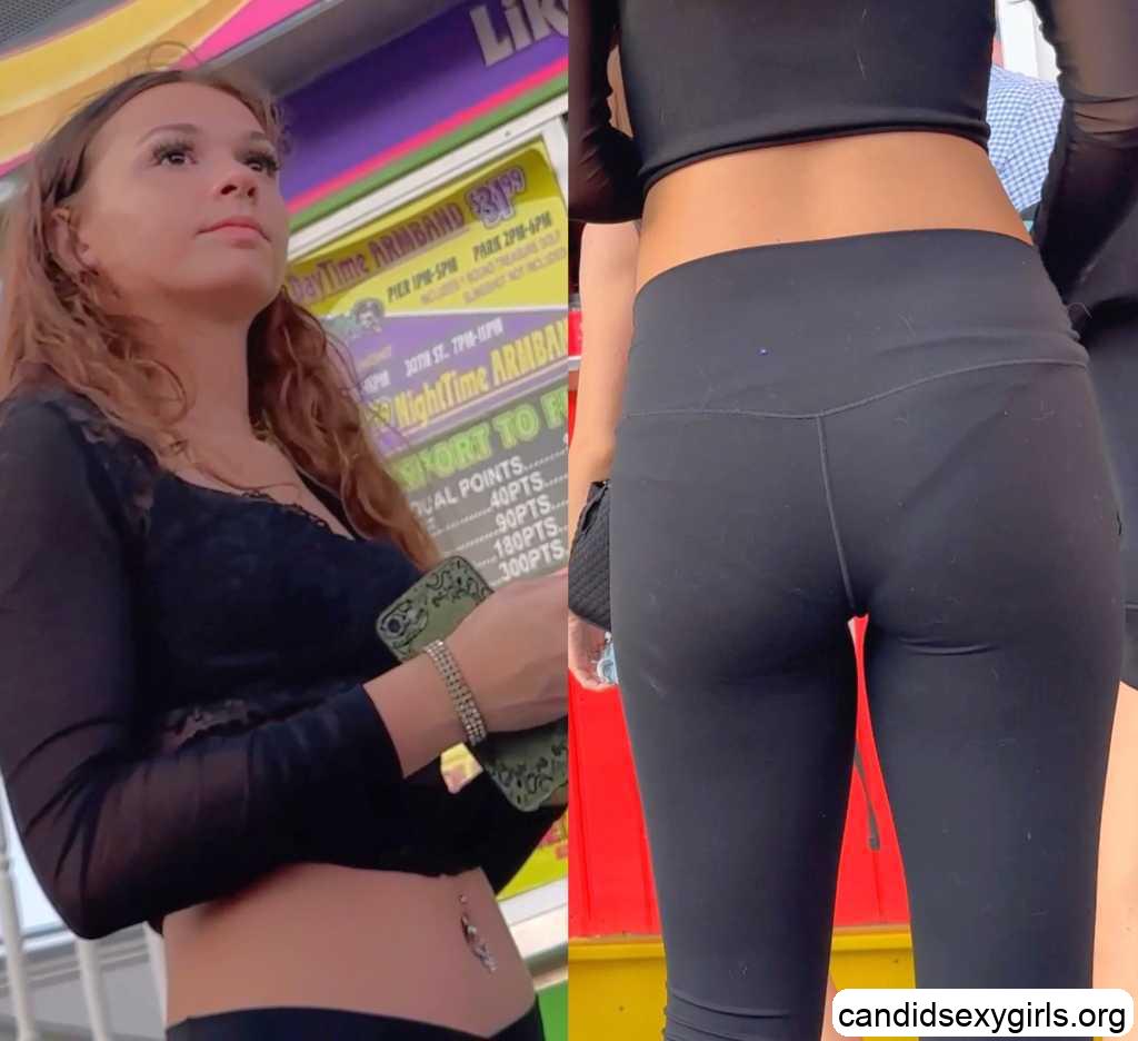 Black Leggings Candid Teen VPL