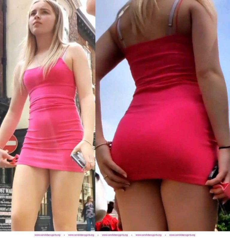 EPIC Candid Teen In Pink Dress