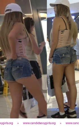 Ridiculously Short Shorts Blonde Teen Part2