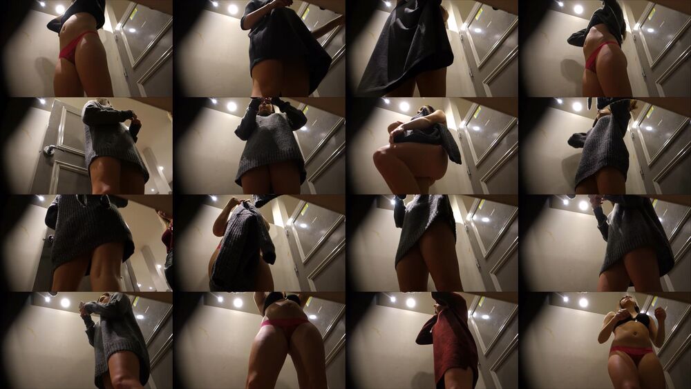 Red Thong Bubble Booty Girl In Dressing Room preview