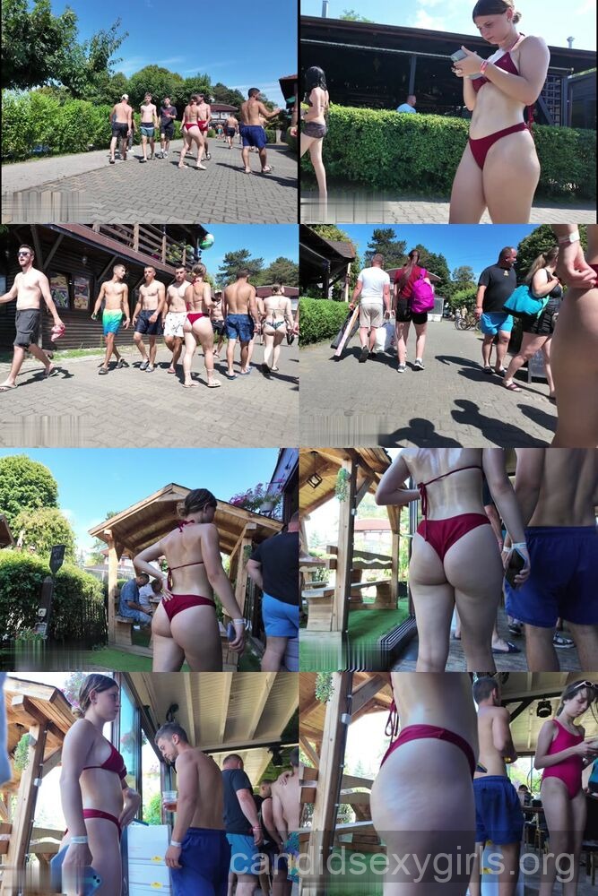 Wet Body Teen In Red Bikini preview