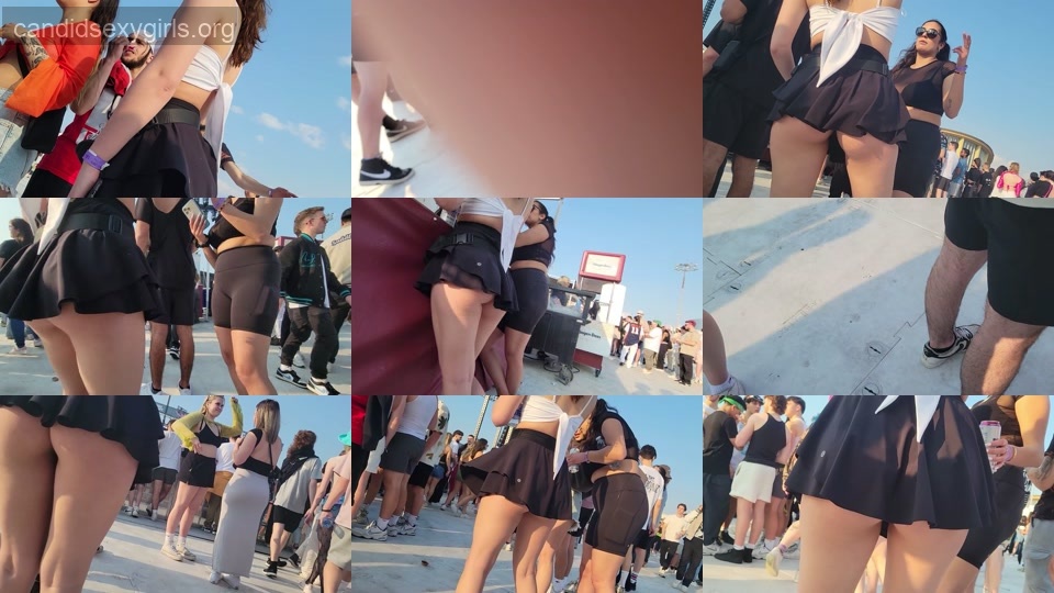 Short Skirt Hottie Showing Off Ass Bending Over preview