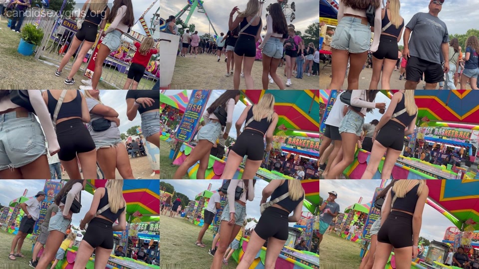 Adorable Skinny Teen In Shorts With Friend – XCandid preview