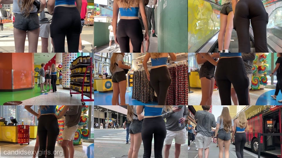 Gorgeous Ass Blonde In Black Leggings and Friend preview