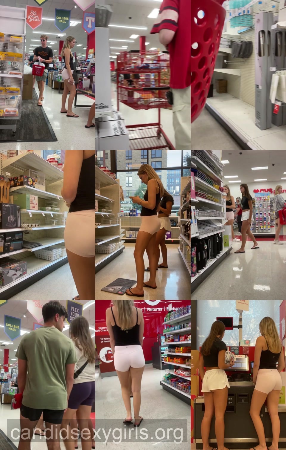 Cute Candid Teen Duo In Shorts preview