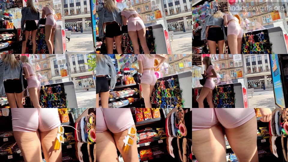 Pink Outfit Blonde Girl Candid Ass preview