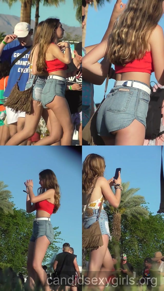Slim Body Fresh Teen In Shorts With Friend preview