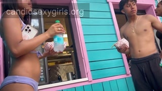 Brunette Teen GF In Purple Bikini EPIC Candid Ass – XCandid preview